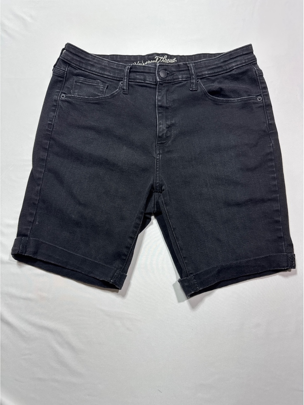 Universal Thread Black Denim Bermuda Shorts - Size 14/32R, C